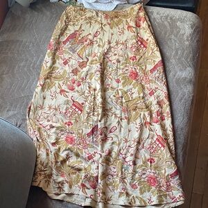 Banana Republic Beige Floral A-Line Skirt